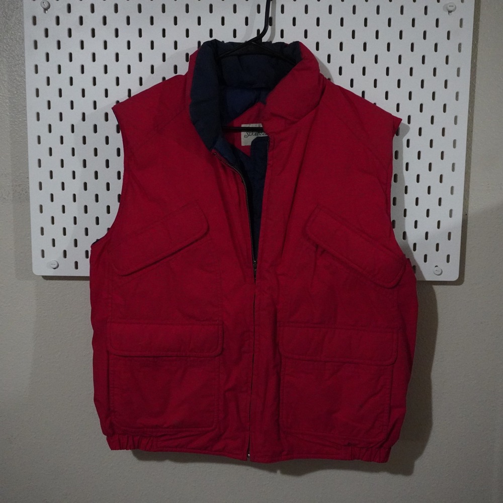St. John's Bay Bold Red Vest with Navy Accents
